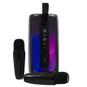 bocina inalambrica perfect choice rgb con 2 microfonos inalambricos cosmo