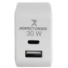 adaptador de corriente perfect choice 30w carga rápida puertos usb c+a blanco