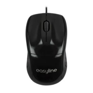 mouse easy line Óptico alámbrico usb 1200dpi color negro