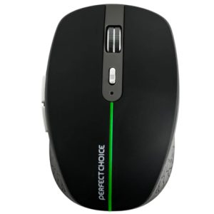 mouse inalámbrico ergonómico perfect choice iluminación rgb orion 3200 dpi negro/gris