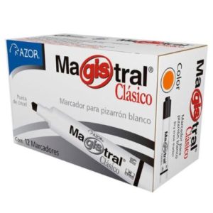 marcador magistral 83406 color naranja para pizarrón c/12