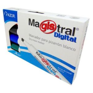 marcador magistral digital pizarrón blanco colores surtidos estuche c/4 pzas