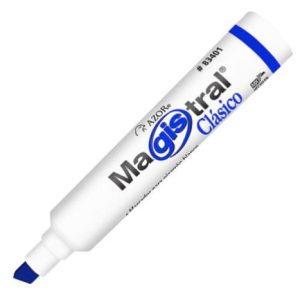 marcador magistral clásico plástico pizarrón blanco color azul c/12 pzas