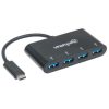hub manhattan usb c 3.2 gen1 4 puertos usb a color negro