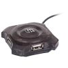 mini hub manhattan económico usb 4 puertos color negro