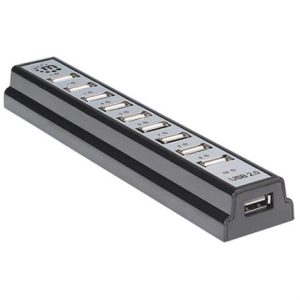 hub manhattan usb 2.0 alta velocidad 10 puertos c/fuente