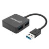 mini hub manhattan usb 3.0 alta velocidad 4 puertos color negro