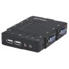 switch kvm manhattan compacto 4 puertos desktop usb 4:1 cables+audio color negro