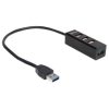 hub manhattan combo 1 puerto usb 3.0/3 puertos usb 2.0 color negro