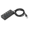 manhattan hub usb 3.2 con 4 puertos tipo a e interruptor por puerto