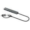 hub manhattan de 4 puertos usb a 3.2 gen 1 con conector adaptable de usb a a usb c
