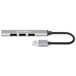hub manhattan usb a v2.0 3 ptos y v3.0 1 pto aluminio