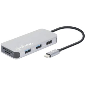 docking manhattan usb c 8 ptos hdmi usb c pd/2xusbv3.2/usbv2.0 red sd/micro sdd