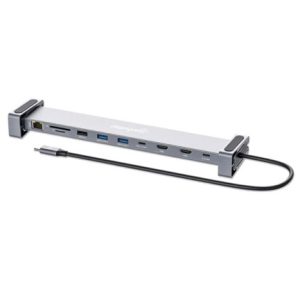 docking usb c manhattan 10 ptos con mst 2xhdmi 3xusb a usb c usb c pd rj45 sd micro sd