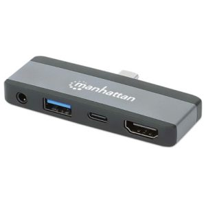 docking usb c manhattan 4 ptos hdmi/usb a/3.5mm/usb c pd sin cable