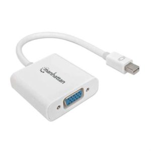 adaptador manhattan mini displayport m a vga h activo color blanco