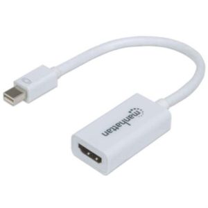 adaptador manhattan mini displayport a hdmi color blanco