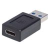 adaptador manhattan usb a a usb c súper velocidad color negro