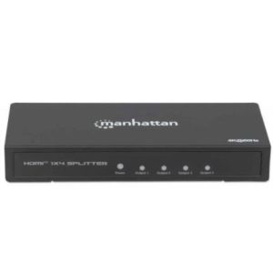adaptador manhattan video splitter hdmi 4k a 60hz 4 puertos color negro