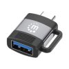 adaptador manhattan usb c a usb a v3.2 aluminio color negro gris espacial