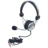 audífonos manhattan estéreo micrófono extensión metálica flexible color negro plata