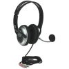 audífonos manhattan estéreo clásicos micrófono extensión metálica flexible color negro plata