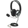 audífonos manhattan estéreo clásicos micrófono extensión metálica flexible color negro plata