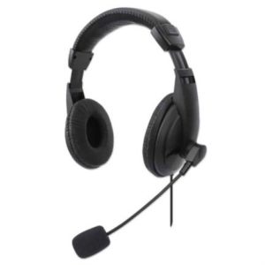 audífonos manhattan estéreo usb micrófono ajustable control integrado color negro