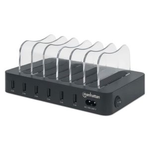 estación de carga manhattan usb a 6 dispositivos 50w