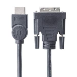 cable manhattan para monitor hdmi/dvi d m m1.8m color negro