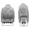 cable manhattan usb b alta velocidad 2.0 a b 3m color plata