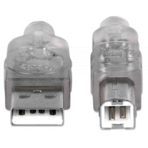 cable manhattan usb b alta velocidad 2.0 a b 3m color plata
