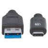 cable manhattan usb a c 3.2 súper velocidad 1m color negro