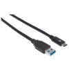 cable manhattan usb a c 3.2 súper velocidad 1m color negro