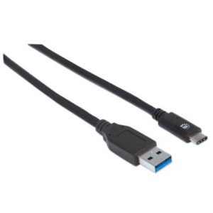 cable manhattan usb a c 3.2 súper velocidad 1m color negro