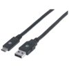 cable manhattan usb a c 3.1 súper velocidad 2m color negro