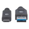 cable manhattan usb a c 3.1 súper velocidad 3m color negro
