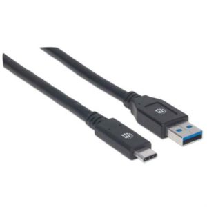 cable manhattan usb a c 3.1 súper velocidad 3m color negro