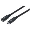 cable manhattan extensión usb c 3.2 súper velocidad 50cm color negro