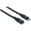cable manhattan extensión usb c 3.2 súper velocidad 50cm color negro