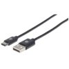cable manhattan usb a c 2.0 alta velocidad 2m color negro