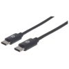 cable manhattan usb c 2.0 alta velocidad 50cm color negro