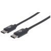 cable manhattan usb c 2.0 alta velocidad 1m color negro