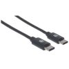 cable manhattan usb c 2.0 alta velocidad 2m color negro