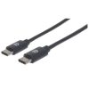cable manhattan usb c 2.0 alta velocidad 3m color negro