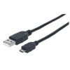 cable manhattan usb a micro usb b 2.0 alta velocidad 0.5m color negro