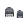 cable manhattan usb a micro usb b 2.0 alta velocidad 0.5m color negro