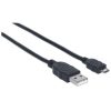 cable manhattan usb a micro usb b 2.0 alta velocidad 0.5m color negro
