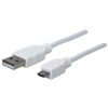 cable manhattan usb a micro usb b 2.0 alta velocidad 1m color blanco