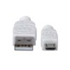 cable manhattan usb a micro usb b 2.0 alta velocidad 1m color blanco